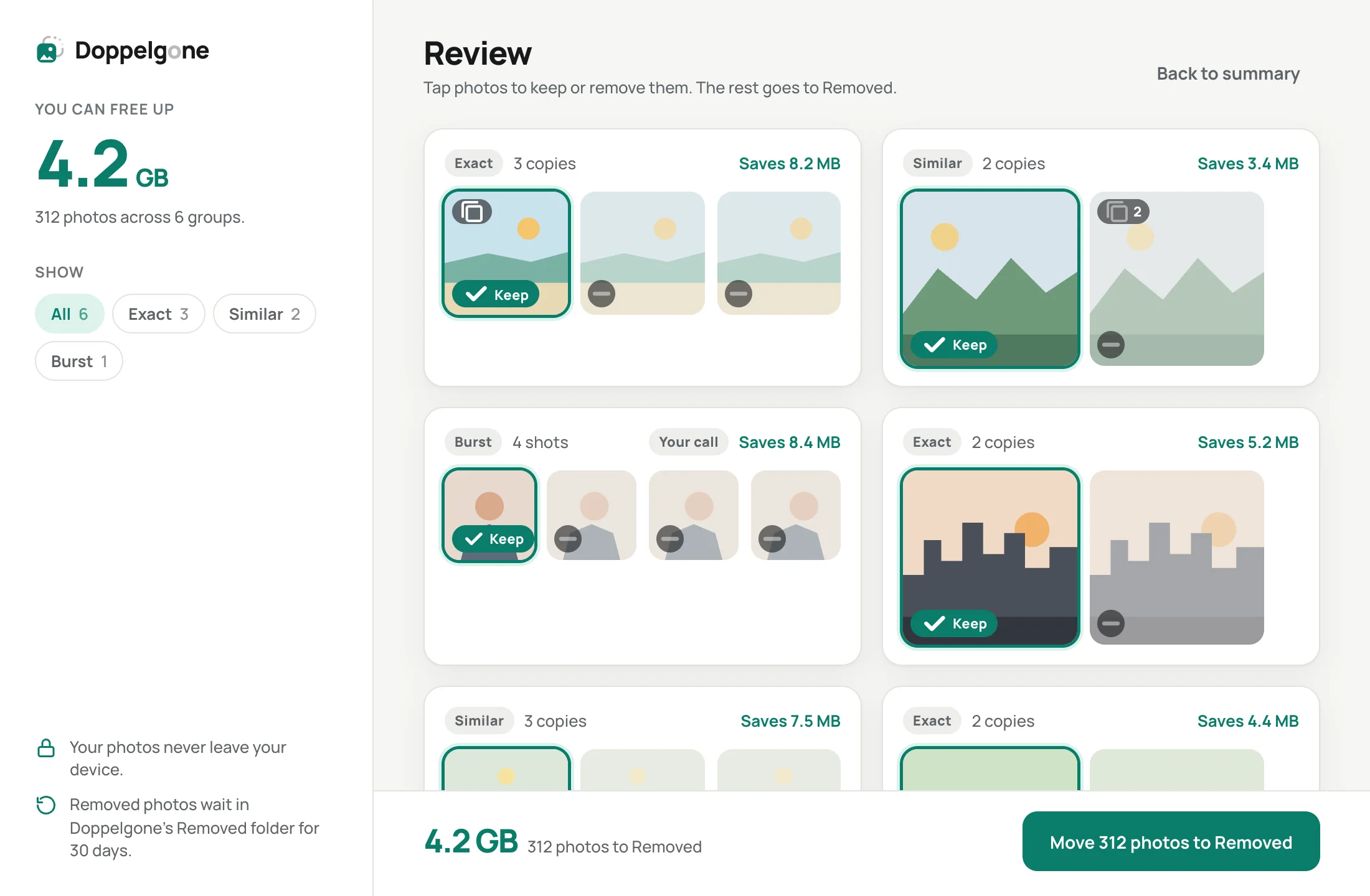 Review in the Windows app, every set side by side